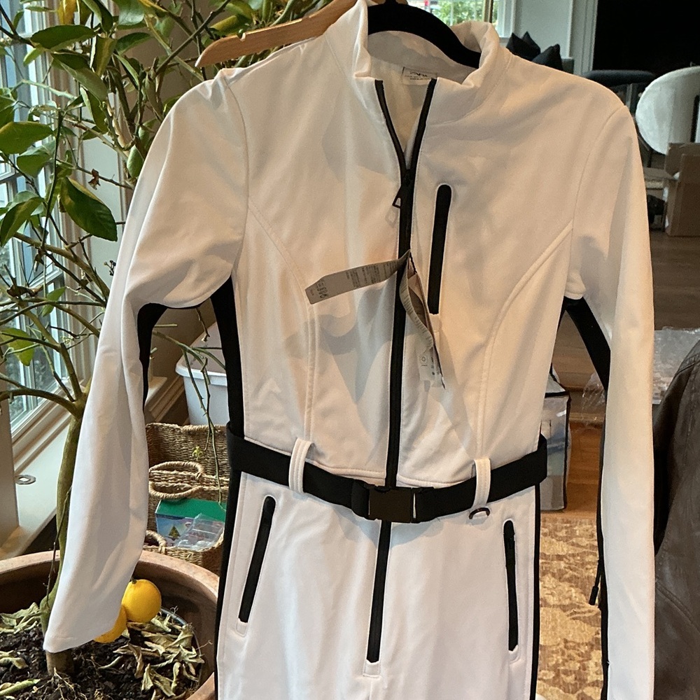 Zara White and Black Ski Jacket